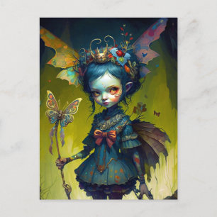 Grumpy Fairy Pixie Fantasy Art Briefkaart