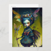 Grumpy Fairy Pixie Fantasy Art Briefkaart (Voorkant / Achterkant)