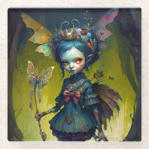 Grumpy Fairy Pixie Fantasy Art Glazen Onderzetter