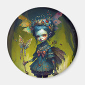 Grumpy Fairy Pixie Fantasy Art Magneet (Voorkant)