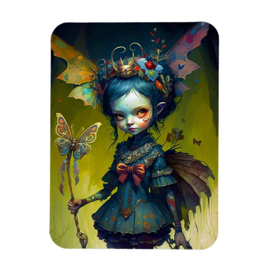 Grumpy Fairy Pixie Fantasy Art Magneet (Verticaal)