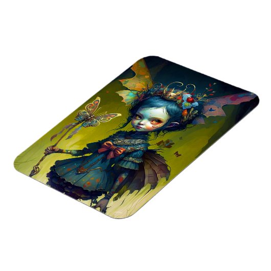 Grumpy Fairy Pixie Fantasy Art Magneet (Linkerzijde)