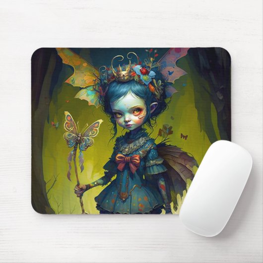 Grumpy Fairy Pixie Fantasy Art Muismat (Met muis)