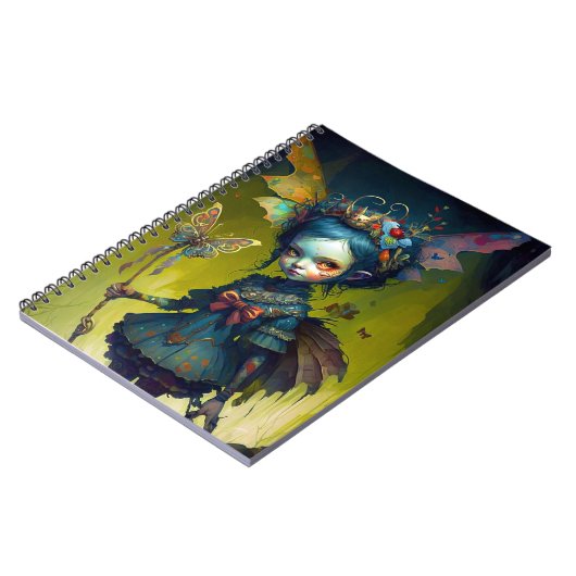 Grumpy Fairy Pixie Fantasy Art Notitieboek (Linkerzijde)