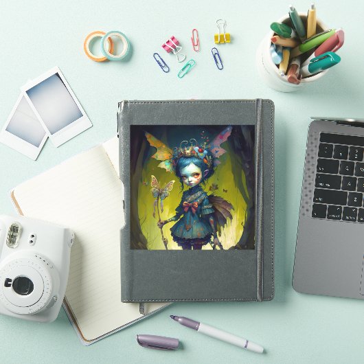 Grumpy Fairy Pixie Fantasy Art Sticker (iPad Cover)