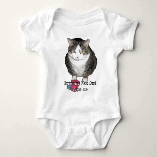 Grumpy Fat Cat zegt nee Romper (Voorkant)