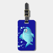 Grumpy Fish Cartoon Bagagelabel (Voorkant verticaal)
