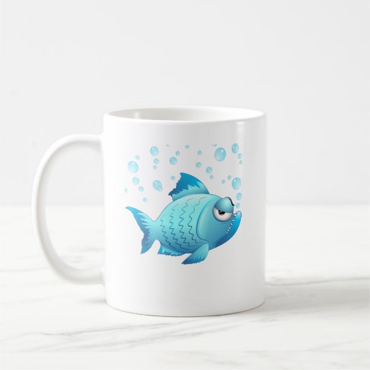 Grumpy Fish Cartoon Koffiemok (Links)
