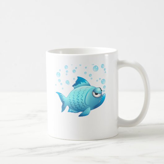 Grumpy Fish Cartoon Koffiemok (Rechts)