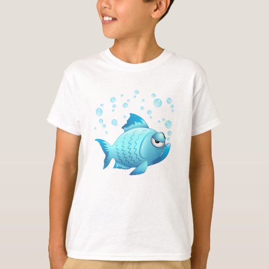 Grumpy Fish Cartoon T-shirt (Voorkant)