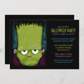 Grumpy Frankenstein's Monster Halloween Party Kaart (Voorkant / Achterkant)