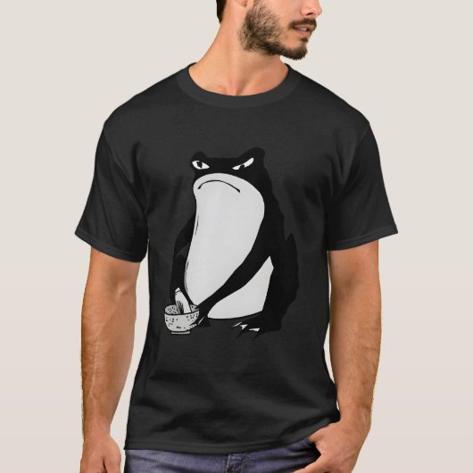 Grumpy Frog Drawing Japanese By Matsumoto Hoji T-shirt (Voorkant)