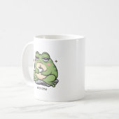 Grumpy Frog met een kleine kop koffie (Voorkant links)