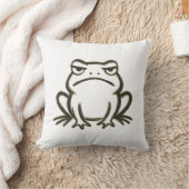 Grumpy Frog - Minimalistische penseelstreekstemmin Kussen (Deken)
