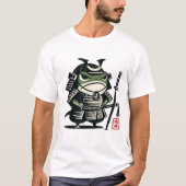 Grumpy Frog Samurai Japanese Ink Design T-shirt (Voorkant)