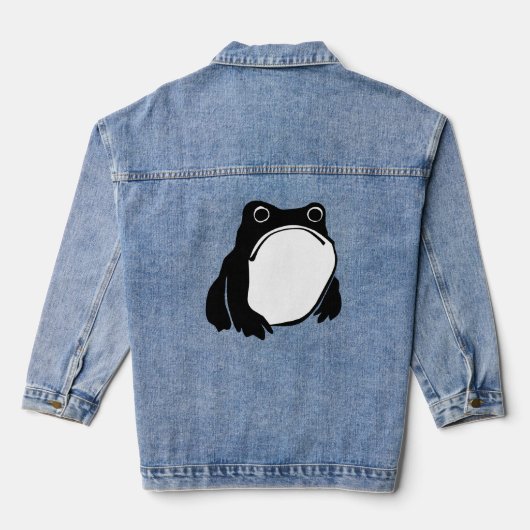Grumpy Frog tekenen Japanse kunst van Matsumoto Ho Denim Jacket (Achterkant)
