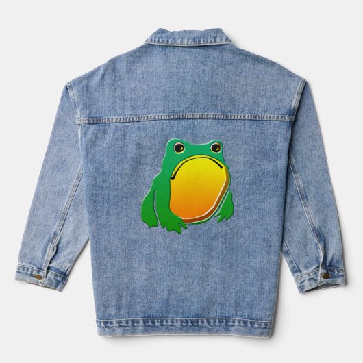 Grumpy Frog tekenen Japanse kunst van Matsumoto Ho Denim Jacket (Achterkant)