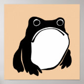 Grumpy Frog tekenen Japanse kunst van Matsumoto Ho Poster (Voorkant)