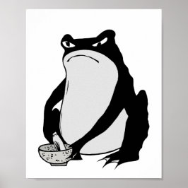 Grumpy Frog tekenen Japanse kunst van Matsumoto Ho Poster