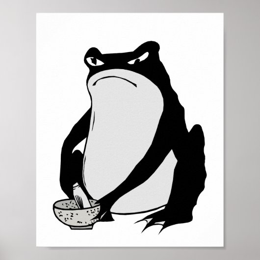Grumpy Frog tekenen Japanse kunst van Matsumoto Ho Poster (Voorkant)