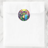 Grumpy Frog Y2K Esthetiek Retro Web Banner Tropica Ronde Sticker (Tas)