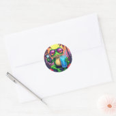 Grumpy Frog Y2K Esthetiek Retro Web Banner Tropica Ronde Sticker (Envelop)