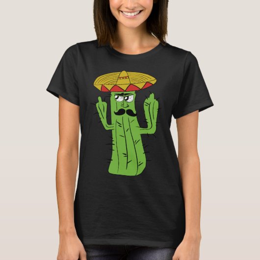 Grumpy Funniest Cactus Mexican Trouble Maker Middl T-shirt (Voorkant)