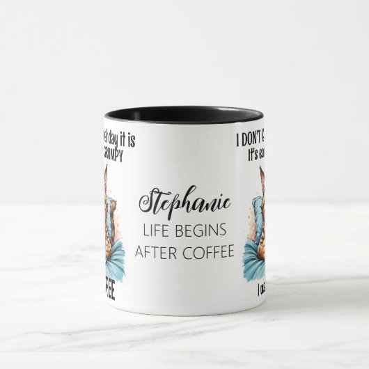 Grumpy Funny Cat Drink koffiecitaat Mok (Midden)