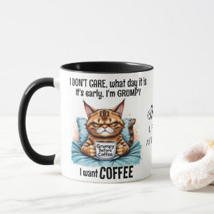 Grumpy Funny Cat Drink koffiecitaat Mok
