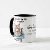 Grumpy Funny Cat Drink koffiecitaat Mok (Voorkant links)