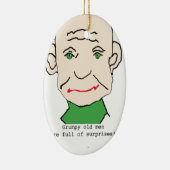 Grumpy Funny Old Man Keramisch Ornament (Rechts)
