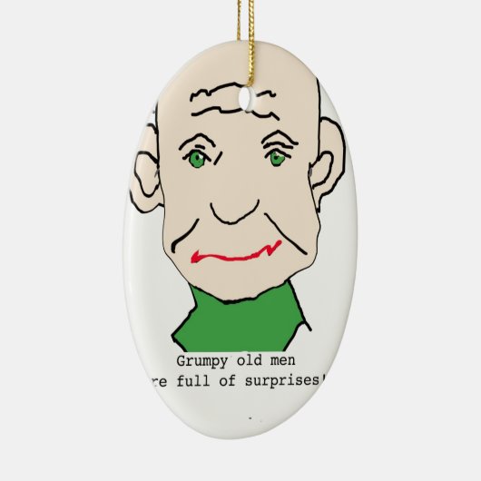 Grumpy Funny Old Man Keramisch Ornament (Rechts)