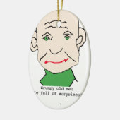Grumpy Funny Old Man Keramisch Ornament (Links)