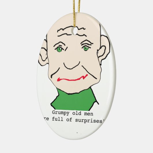 Grumpy Funny Old Man Keramisch Ornament (Links)