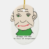 Grumpy Funny Old Man Keramisch Ornament (Voorkant)