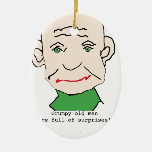 Grumpy Funny Old Man Keramisch Ornament (Voorkant)