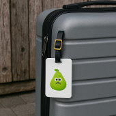 Grumpy Fuzzy Pear Face Grappig Fruit karakter Bagagelabel