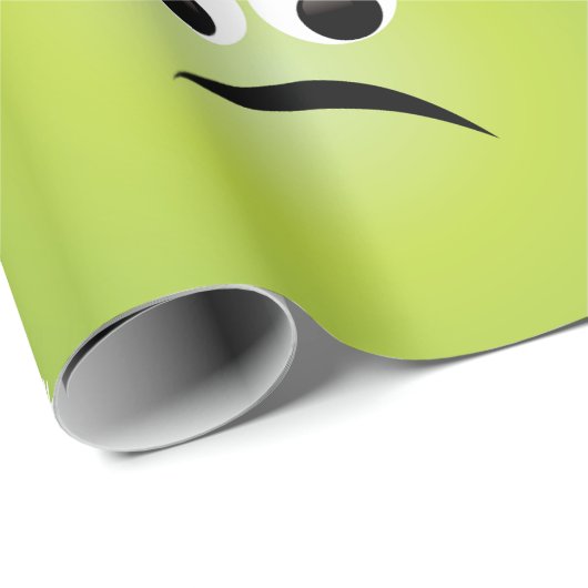 Grumpy Fuzzy Pear Face Grappig Fruit karakter Cadeaupapier (Rol Hoek)