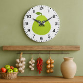 Grumpy Fuzzy Pear Face Grappig Fruit karakter Grote Klok