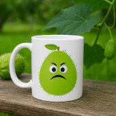 Grumpy Fuzzy Pear Face Grappig Fruit karakter Koffiemok