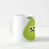 Grumpy Fuzzy Pear Face Grappig Fruit karakter Koffiemok (Voorkant links)
