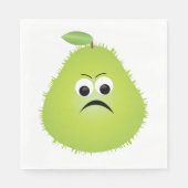 Grumpy Fuzzy Pear Face Grappig Fruit karakter Servet (Voorkant)