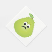 Grumpy Fuzzy Pear Face Grappig Fruit karakter Servet (Hoek)