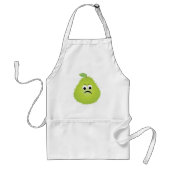 Grumpy Fuzzy Pear Face Grappig Fruit karakter Standaard Schort (Voorkant)