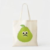 Grumpy Fuzzy Pear Face Grappig Fruit karakter Tote Bag (Voorkant)
