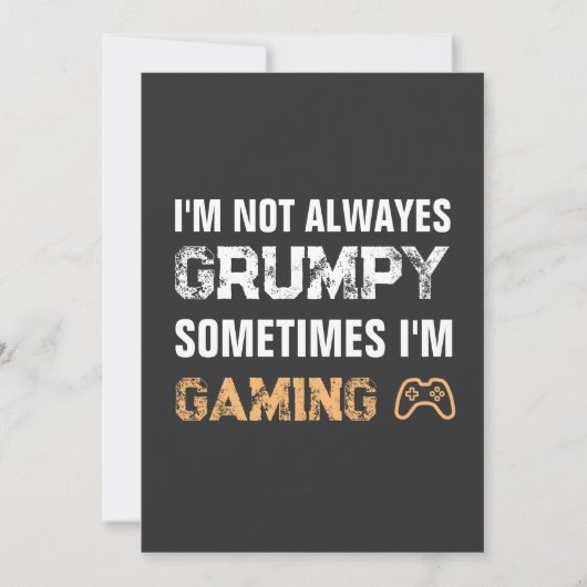 Grumpy Gamer Grappig Gaming Quote Kaart (Voorkant)
