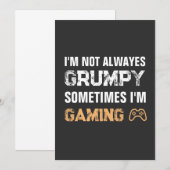 Grumpy Gamer Grappig Gaming Quote Kaart (Voorkant / Achterkant)