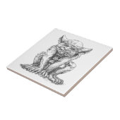 Grumpy Gargoyle Ceramic Photo Tegel Tegeltje (Zijkant)