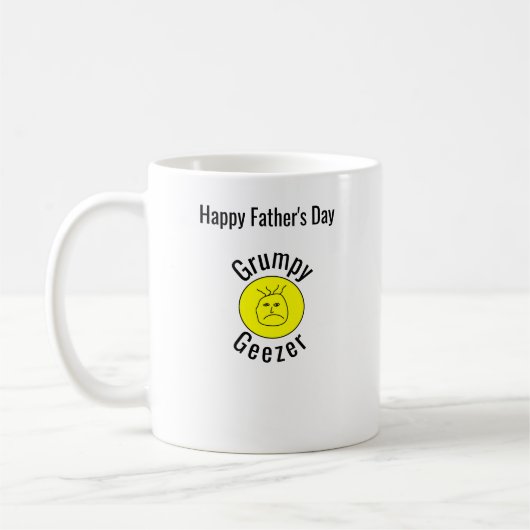 Grumpy Geezer Klein gebogen tekstlogo Koffiemok (Links)