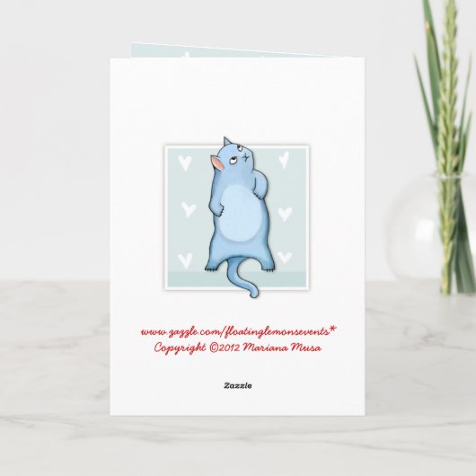 Grumpy George Green Grouchy-Valentijnse kaartje Feestdagen Kaart (Achterkant)